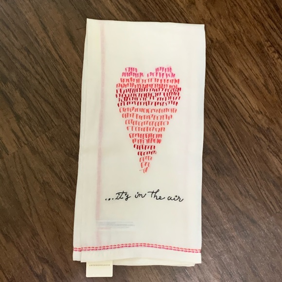 Anthropologie heart embroidered dish towel - Picture 2 of 5